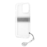 Guess iPhone 13 Pro -suojakuori Stripe Charm, harmaa