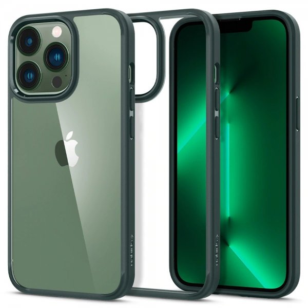 Spigen iPhone 13 Pro -suojakuori Ultra Hybrid Midnight Green