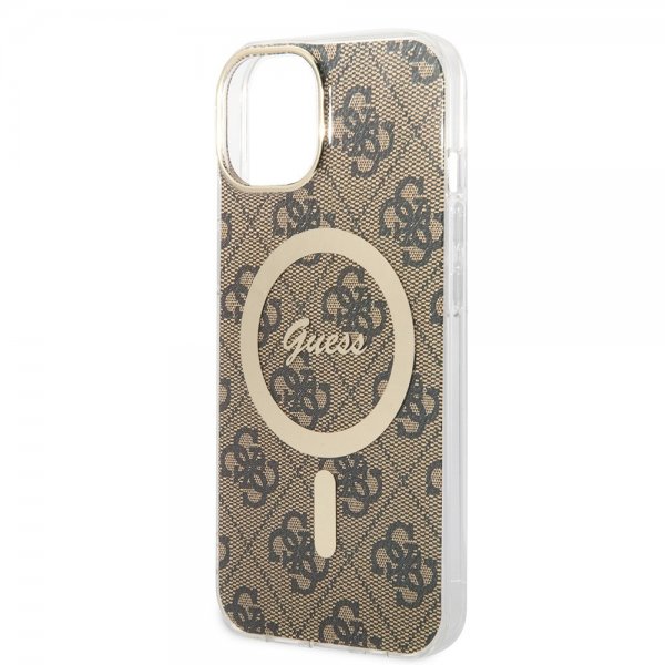 Guess iPhone 13 Kuori 4G Pattern MagSafe Ruskea