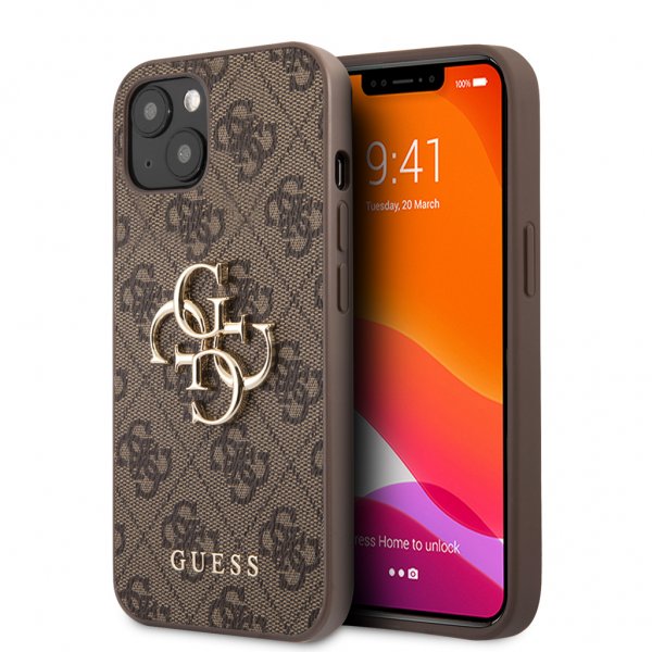 Guess iPhone 13 -suojakuori Big Logo, ruskea