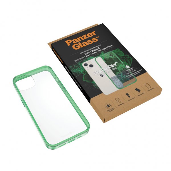 PanzerGlass iPhone 13 Kuori ClearCase Color Lime