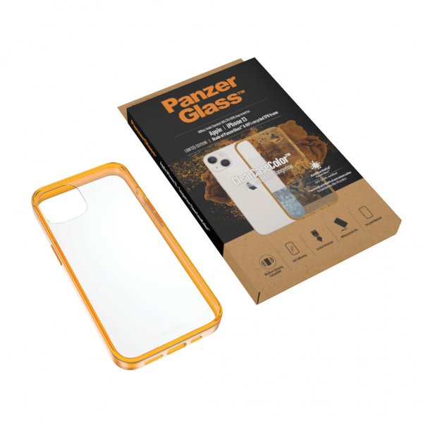 PanzerGlass iPhone 13 -suojakuori ClearCase Color Tangerine