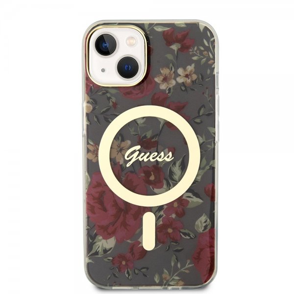 Guess iPhone 13 Kuori Flower MagSafe Khaki