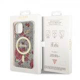 Guess iPhone 13 Kuori Flower MagSafe Khaki