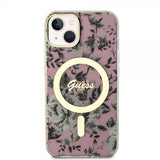 Guess iPhone 13 Kuori Flower MagSafe Ruusu
