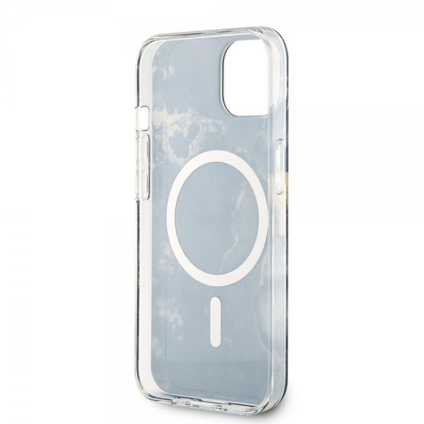 Guess iPhone 13 -suojakuori Golden Marble MagSafe, musta