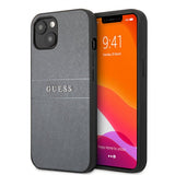 Guess iPhone 13 Kuori Hot Stamp Metal Logo Harmaa