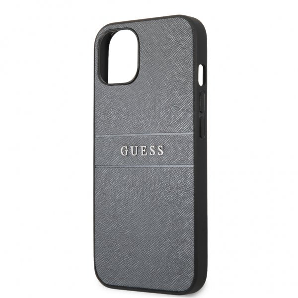 Guess iPhone 13 Kuori Hot Stamp Metal Logo Harmaa