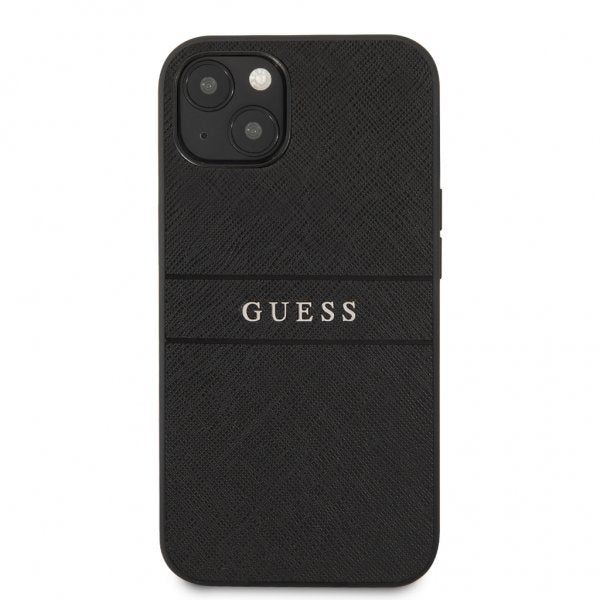 Guess iPhone 13 Kuori Hot Stamp Metal Logo Musta