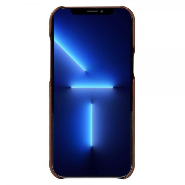 Krusell iPhone 13 Kuori Nahka CardCover Konjakinruskea