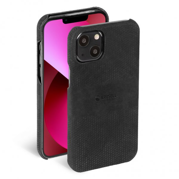 Krusell iPhone 13 -kuori, nahkakansi, musta