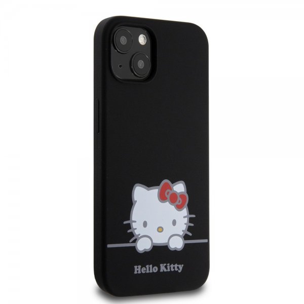 Hello Kitty iPhone 13 Liquid Silicone -suojakuori, musta
