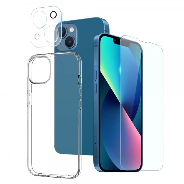 Northjo iPhone 13 -kuori näytönsuojalla ja kamerasuojalla 3-in-1