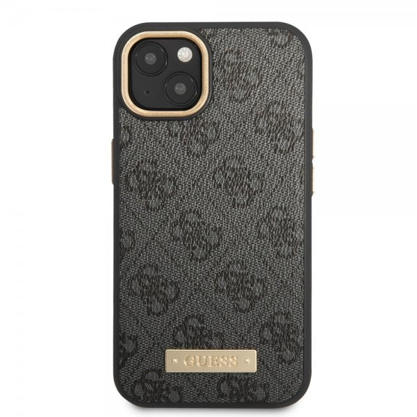 Guess iPhone 13 Kuori Metal Plate Logo MagSafe Musta