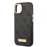 Guess iPhone 13 Kuori Metal Plate Logo MagSafe Musta