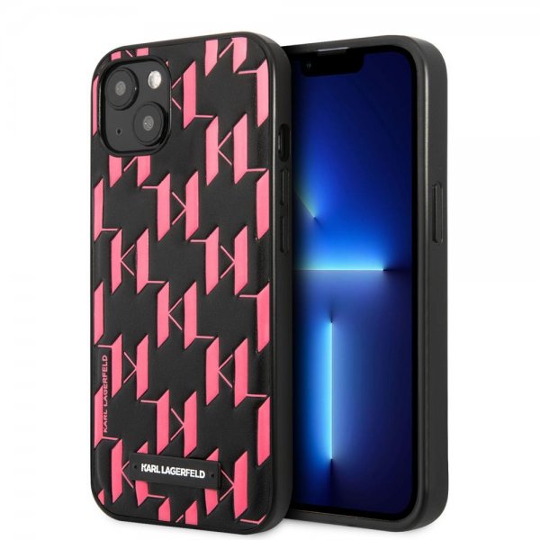 Karl Lagerfeld iPhone 13 Kuori Monogram Pattern Rosa