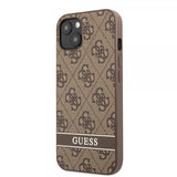 Guess iPhone 13 Kuoret Printed Stripe Bottom, ruskea