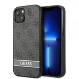 Guess iPhone 13 Kuoret Printed Stripe Bottom Harmaa