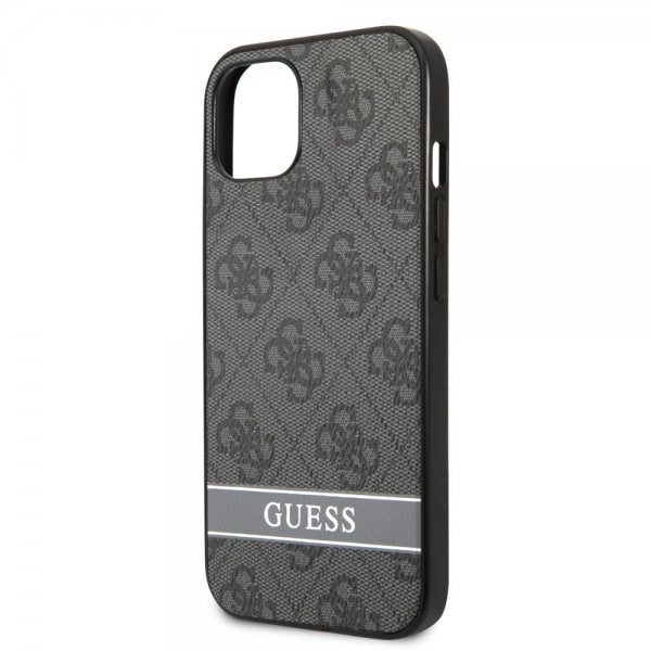 Guess iPhone 13 Kuoret Printed Stripe Bottom Harmaa