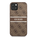 Guess iPhone 13 Kuori Printed Stripe Ruskea