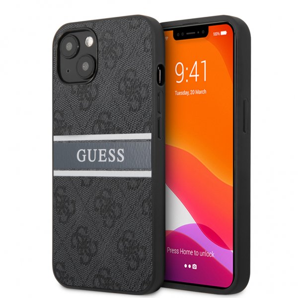 Guess iPhone 13 Kuori Printed Stripe Harmaa