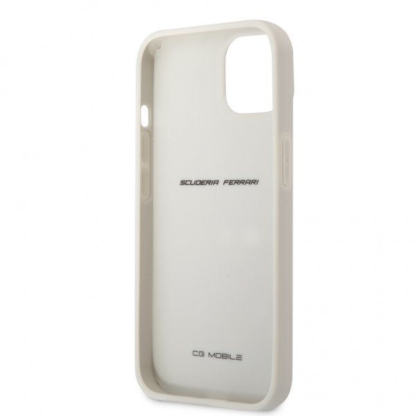 Ferrari iPhone 13 Kuori Aito Hiilikuitu Metalli Logo Hopea