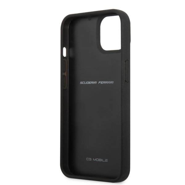 Ferrari iPhone 13 Kuori Aito Hiilikuitu Metalli Logo Musta