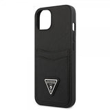 Guess iPhone 13 Kuori Saffiano Double Cardslot Musta
