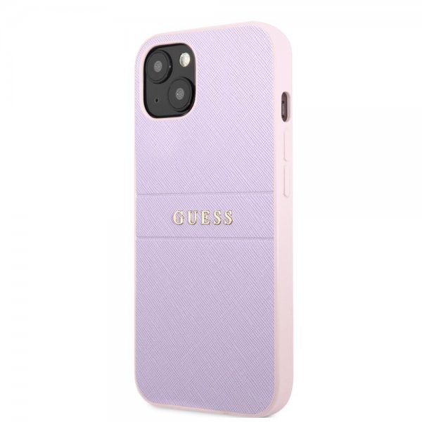 Guess iPhone 13 Saffiano Metal Logo Lila -suojakuori