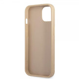 Guess iPhone 13 Kuori Saffiano Metal Triangle Beige
