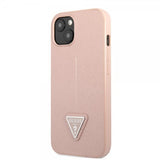 Guess iPhone 13 Kuoret Saffiano Metal Triangle Pinkki