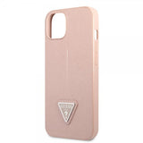 Guess iPhone 13 Kuoret Saffiano Metal Triangle Pinkki