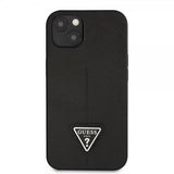 Guess iPhone 13 Suojakuori Saffiano Metal Triangle Musta