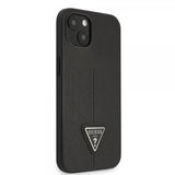 Guess iPhone 13 Suojakuori Saffiano Metal Triangle Musta