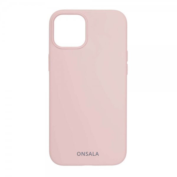 Onsala iPhone 13 -kuori, silikonia, hiekanvärinen vaaleanpunainen