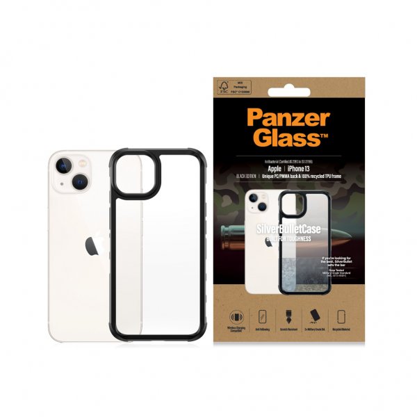 PanzerGlass iPhone 13 -kuori SilverBullet Case, musta