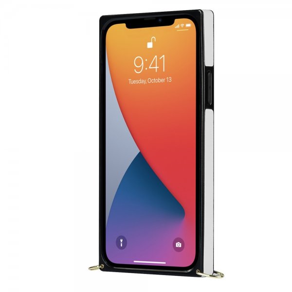 iPhone 13 Suojakuori Square hihnalla Valkoinen