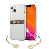 Guess iPhone 13 Kuori Stripe Charm Ruskea