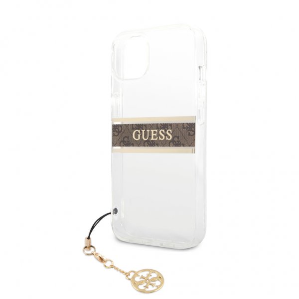 Guess iPhone 13 Kuori Stripe Charm Ruskea