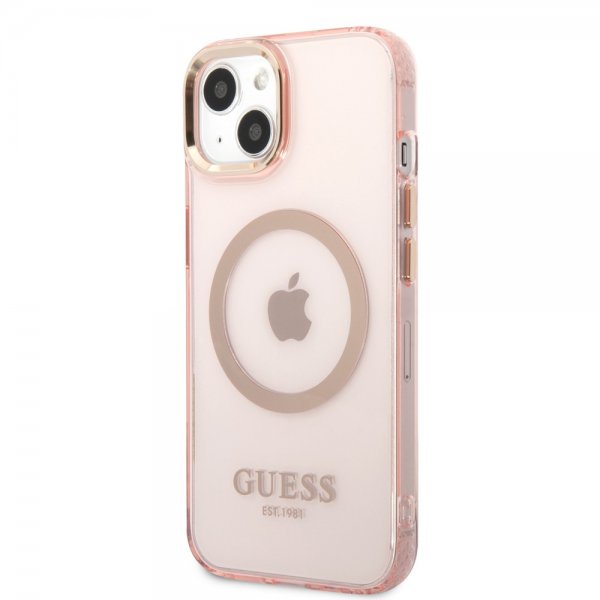 Guess iPhone 13 Kuori Translucent MagSafe Ruusu