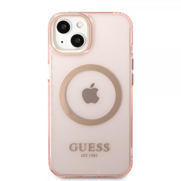 Guess iPhone 13 Kuori Translucent MagSafe Ruusu