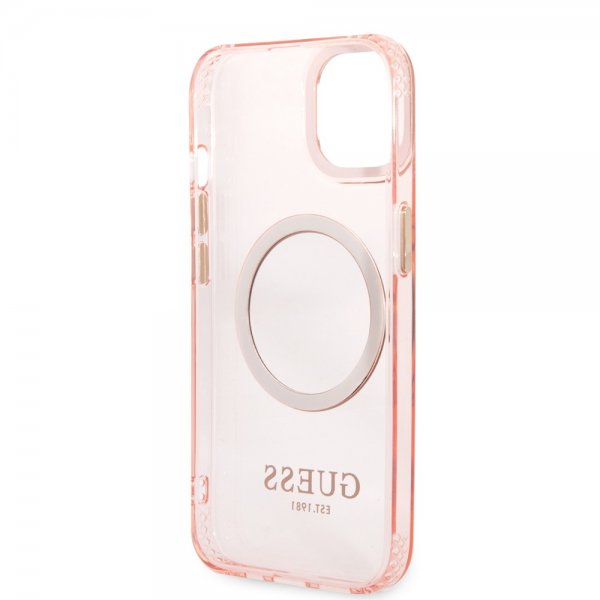 Guess iPhone 13 Kuori Translucent MagSafe Ruusu