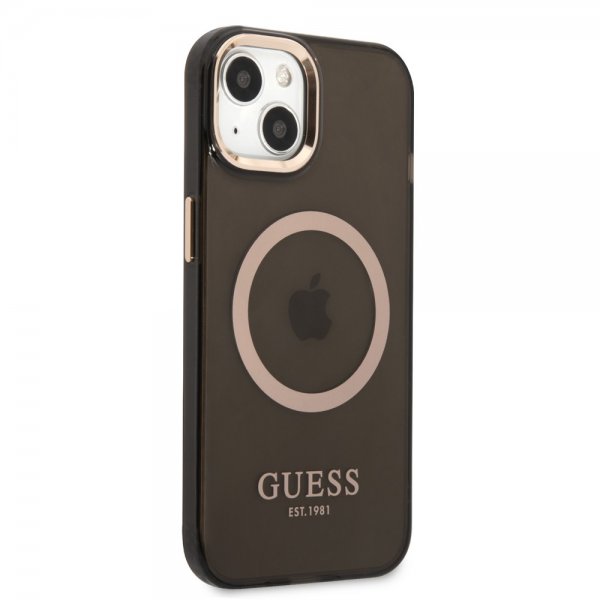Guess iPhone 13 Kuori Translucent MagSafe Musta