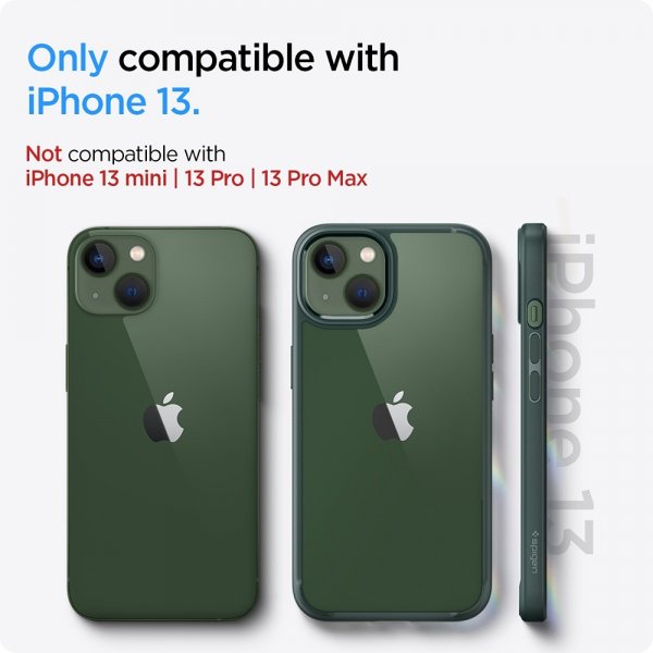 Spigen iPhone 13 -kuori Ultra Hybrid Midnight Green