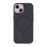 iPhone 13/iPhone 14 Kuori Hiilikuitukuvioitu MagSafe Musta
