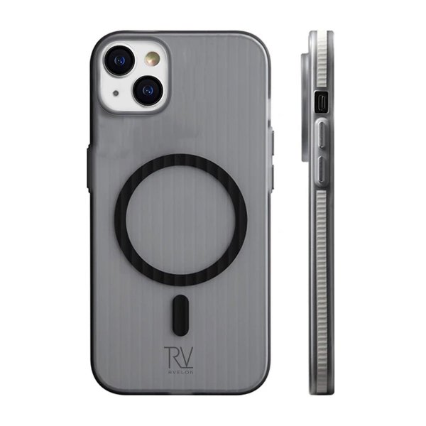 Rvelon iPhone 13/iPhone 14 Kuori Aaltopahvi MagSafe Harmaa