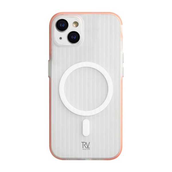 Rvelon iPhone 13/iPhone 14 Kuori Aaltokuvioitu MagSafe Oranssi