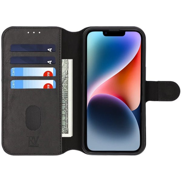 Rvelon iPhone 13/iPhone 14 Kotelo Magneettisesti Irrotettava Kuori Musta