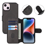 Rvelon iPhone 13/iPhone 14 Kotelo 4 korttipaikkaa MagSafe Musta