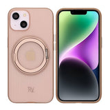 Rvelon iPhone 13/iPhone 14 kuoret pyörivällä MagSafe-jalustalla, ruskea